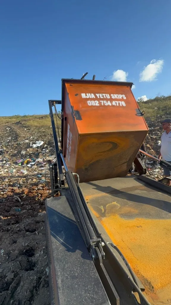 NJIA YETU SKIPS skip being emptied at a licensed disposal site